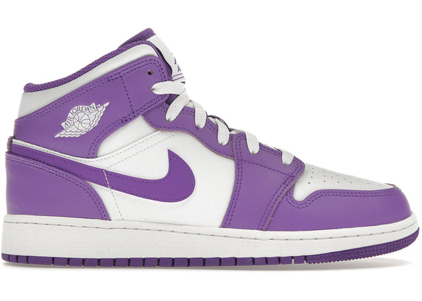 Jordan 1 Mid Purple Venom (GS) sneakers - authentic Jordan shoes