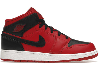Jordan 1 Mid Reverse Bred (2021) (GS) - authentic Jordan sneakers