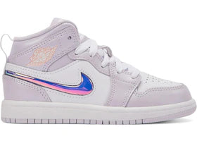 Jordan 1 Mid SE Barely Grape Iridescent Swoosh (PS)