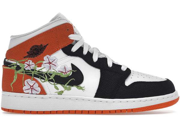 Jordan 1 Mid SE Basketball Blossom (GS) sneakers - authentic Jordan shoes