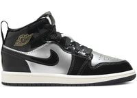 Jordan 1 Mid SE Black Metallic Silver Sail Metallic Gold (PS)