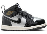 Jordan 1 Mid SE Black Metallic Silver Sail Metallic Gold (TD)
