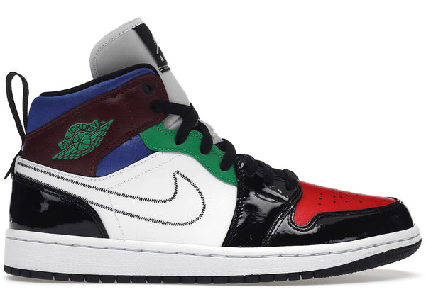 Jordan 1 Mid SE Black White Multi-Color (Women's) sneakers - authentic Jordan shoes