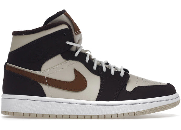 Jordan 1 Mid SE Brown Basalt Oatmeal (Women's) sneakers - authentic Jordan shoes