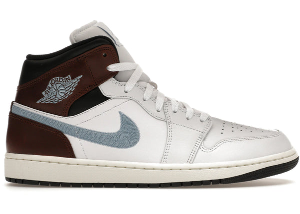 Jordan 1 Mid SE Brown Blue Grey sneakers - authentic Jordan shoes