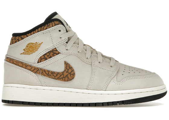 Jordan 1 Mid SE Brown Elephant (GS) sneakers - authentic Jordan shoes