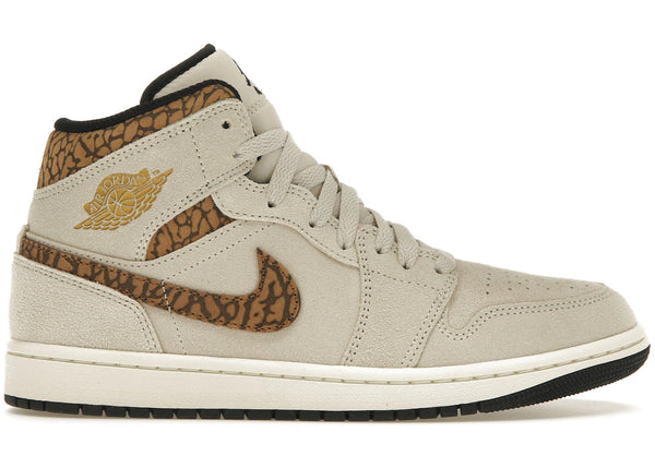 Jordan 1 Mid SE Brown Elephant sneakers - authentic Jordan shoes