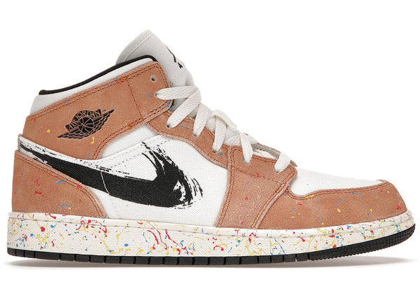 Jordan 1 Mid SE Brushstroke (GS) sneakers - authentic Jordan shoes