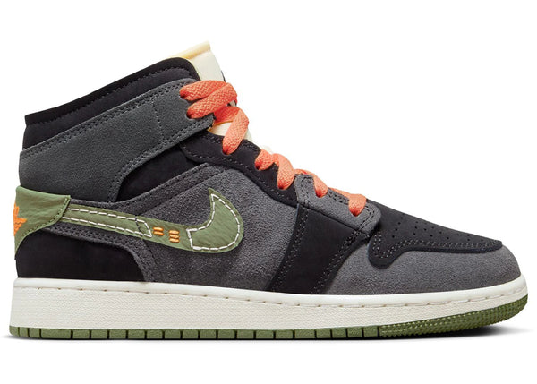 Jordan 1 Mid SE Craft Anthracite Light Olive (GS) sneakers - authentic Jordan shoes