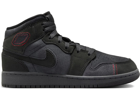 Jordan 1 Mid SE Craft Dark Smoke Red (GS) sneakers - authentic Jordan shoes