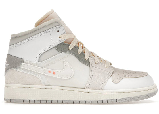 Jordan 1 Mid SE Craft Inside Out White Grey (GS) sneakers - authentic Jordan shoes