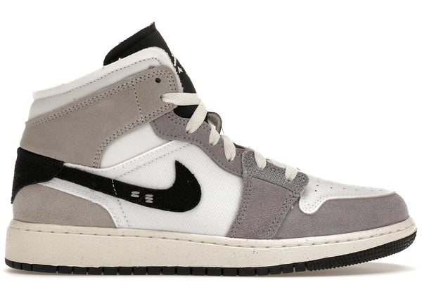 Jordan 1 Mid SE Craft White Cement Grey Black (GS) sneakers - authentic Jordan shoes
