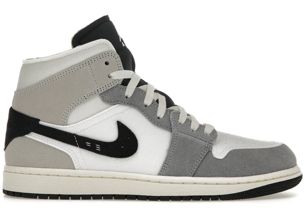 Jordan 1 Mid SE Craft White Cement Grey Black sneakers - authentic Jordan shoes