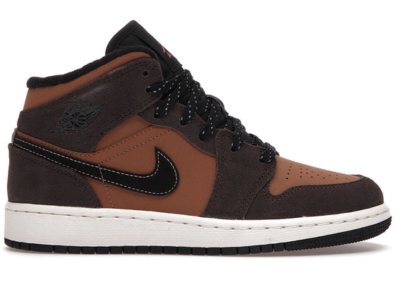 Jordan 1 Mid SE Dark Chocolate (GS) sneakers - authentic Jordan shoes