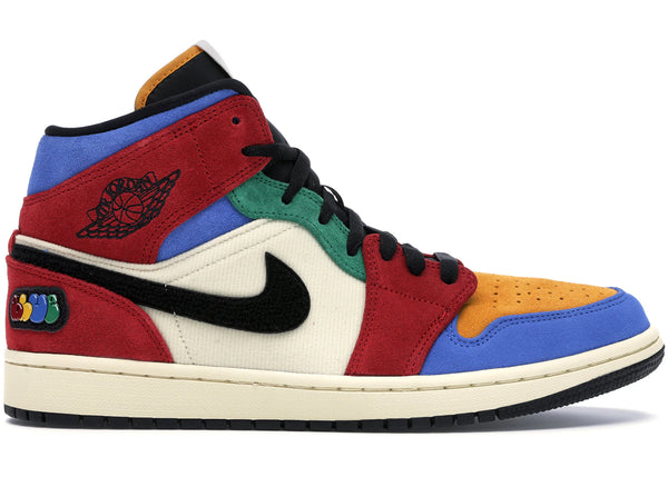 Jordan 1 Mid SE Fearless Blue the Great sneakers - authentic Jordan shoes