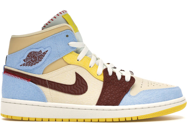 Jordan 1 Mid SE Fearless Maison Chateau Rouge sneakers - authentic Jordan shoes