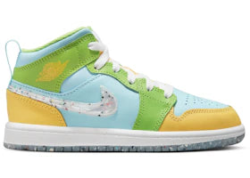 Jordan 1 Mid SE Glacier Ice Citron Pulse Action Green White (PS)