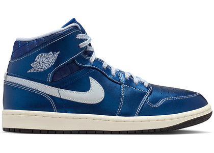 Jordan 1 Mid SE Metallic Blue Quilted (Women's) - authentic Jordan sneakers