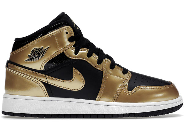 Jordan 1 Mid SE Metallic Gold Black (GS) sneakers - authentic Jordan shoes