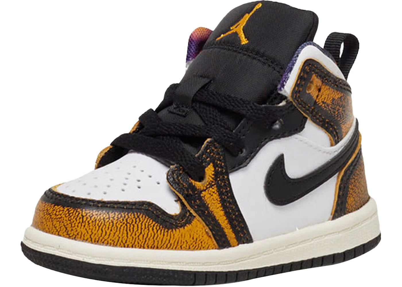 Jordan 1 Mid SE Orange Wear Away (TD) - vue secondaire B