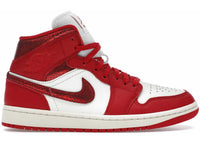 Jordan 1 Mid SE Red Cracked Leather (Women's)