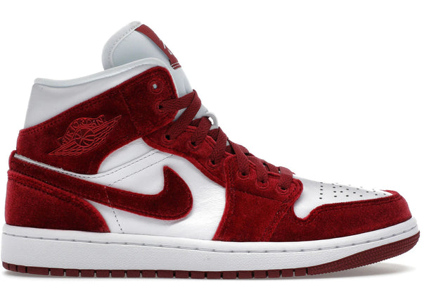 Jordan 1 Mid SE Red Velvet (Women's) sneakers - authentic Jordan shoes
