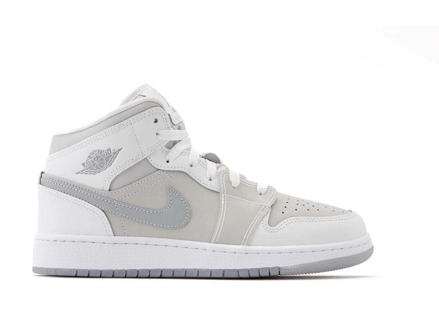 Jordan 1 Mid SE Summit White Metallic Silver (GS) - vue 360