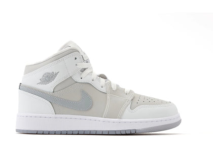 Jordan 1 Mid SE Summit White Metallic Silver (GS) - authentic Jordan sneakers