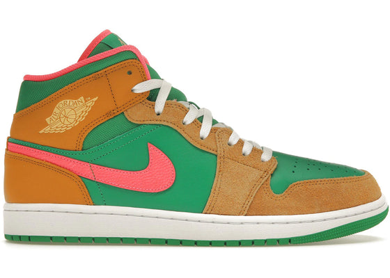 Jordan 1 Mid SE Wheat Watermelon sneakers - authentic Jordan shoes