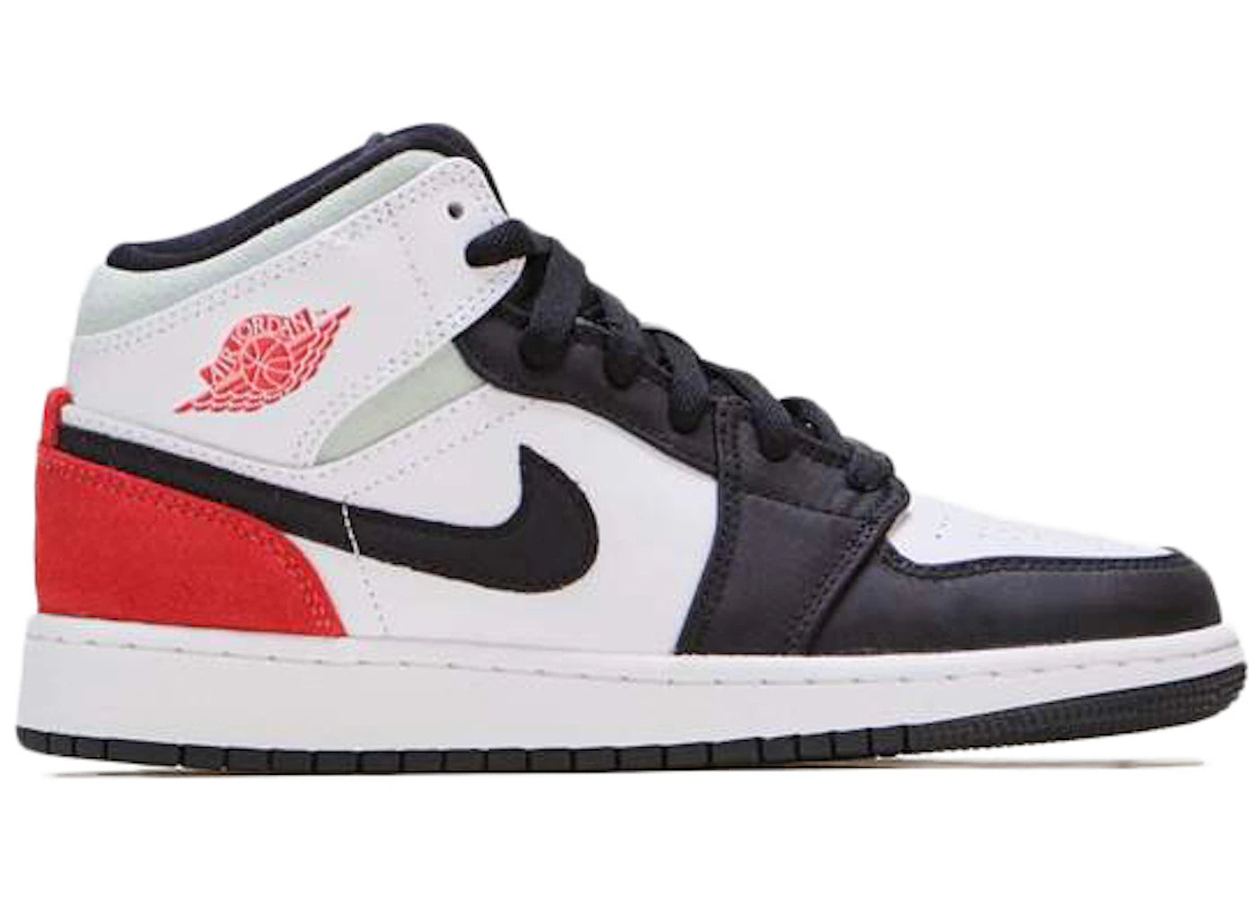 Jordan 1 Mid SE White Black Red Spruce (GS) - vue 360