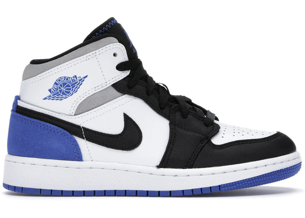 Jordan 1 Mid SE White Black Royal (GS) sneakers - authentic Jordan shoes