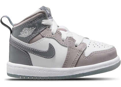 Jordan 1 Mid SE White Medium Grey Cool Grey (TD) - authentic Jordan sneakers