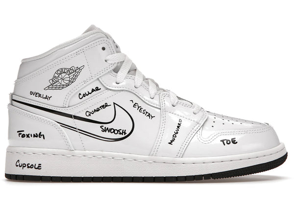 Jordan 1 Mid Schematic (GS) sneakers - authentic Jordan shoes