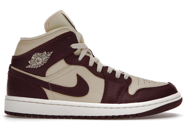 Jordan 1 Mid SE Split Beach Cherrywood Red (Women's) sneakers - authentic Jordan shoes