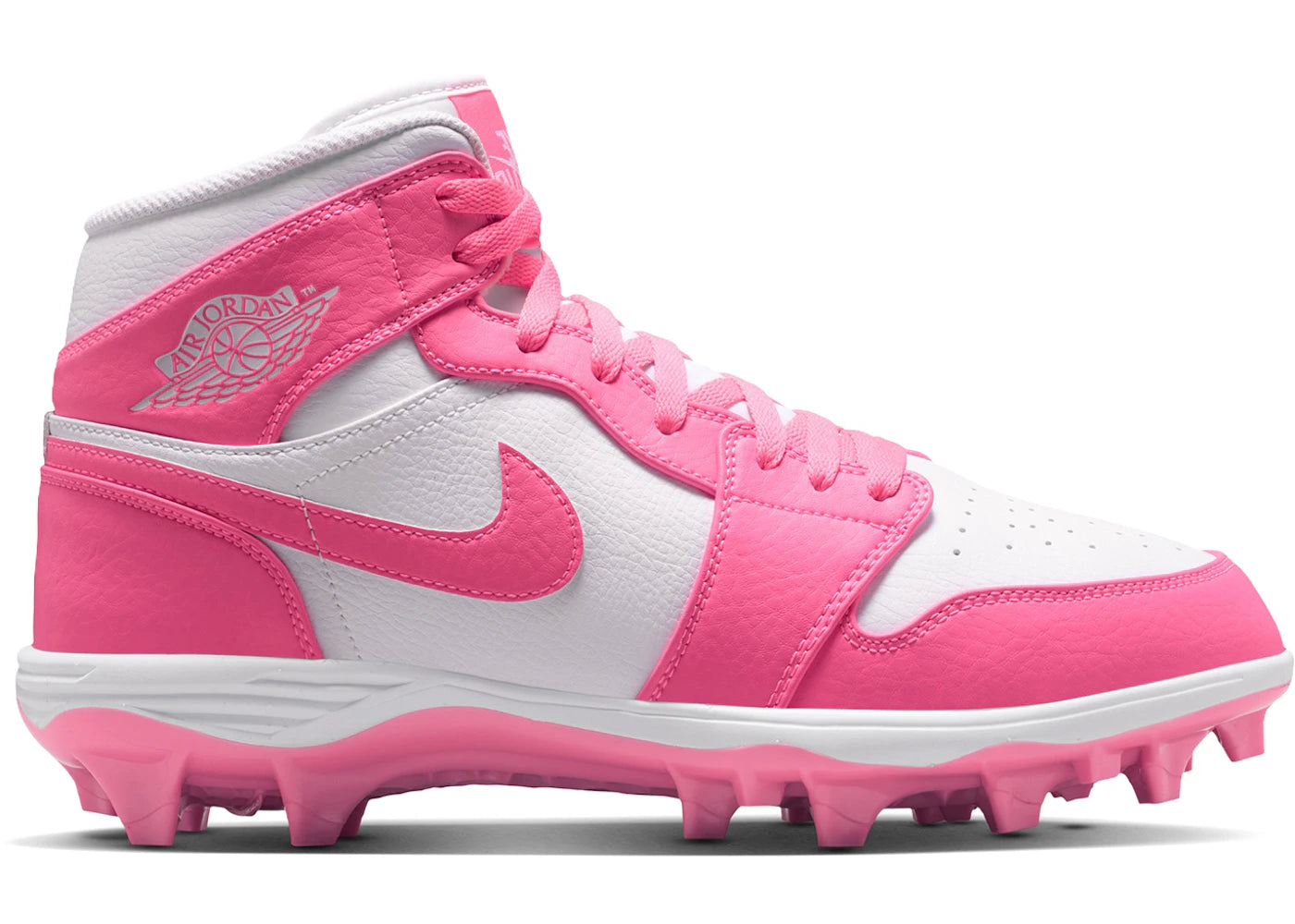 Jordan 1 Mid TD Cleat Digital Pink White - vue 360