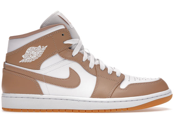 Jordan 1 Mid Tan Gum sneakers - authentic Jordan shoes