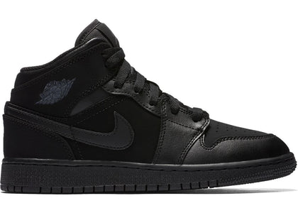 Jordan 1 Mid Triple Black (2016) (GS) - sneakers view 2