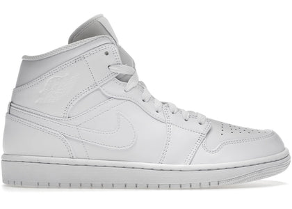 Jordan 1 Mid Triple White - authentic Jordan sneakers