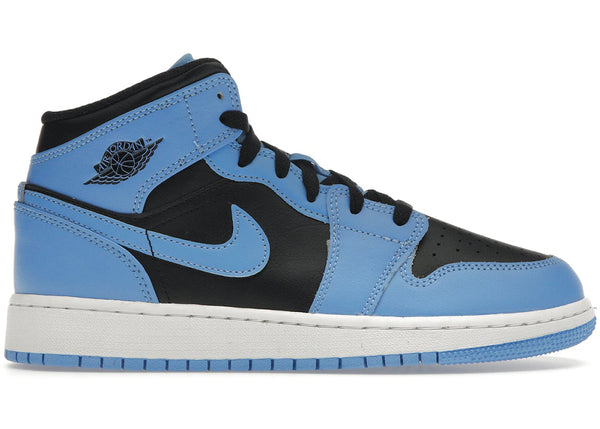 Jordan 1 Mid University Blue Black (GS) sneakers - authentic Jordan shoes