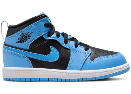 Jordan 1 Mid University Blue Black (PS) - authentic Jordan sneakers