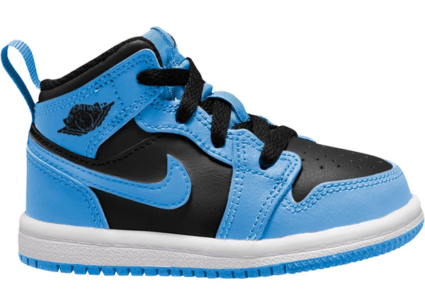 Jordan 1 Mid University Blue Black (TD) sneakers - authentic Jordan shoes