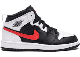 Jordan 1 Mid White Black Chile Red (PS) - authentic Jordan sneakers