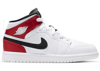 Jordan 1 Mid White Black Gym Red (PS)