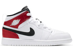 Jordan 1 Mid White Black Gym Red (PS)