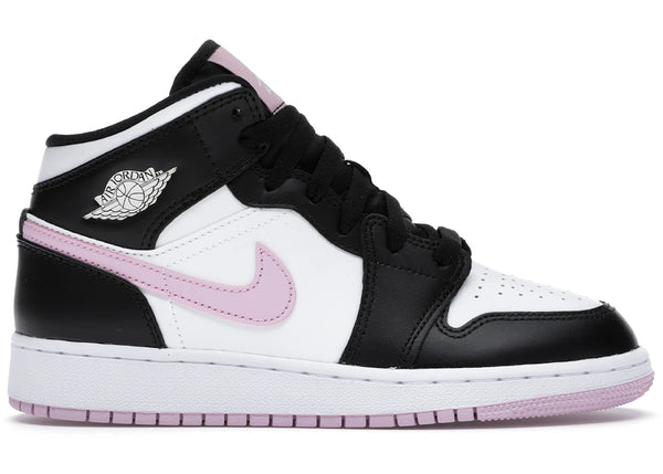 Jordan 1 Mid White Black Light Arctic Pink (GS) sneakers - authentic Jordan shoes