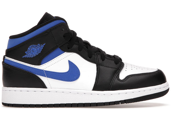 Jordan 1 Mid White Black Racer Blue (GS) sneakers - authentic Jordan shoes
