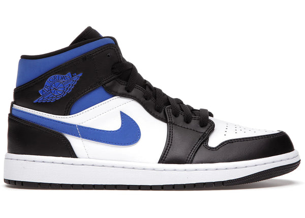 Jordan 1 Mid White Black Racer Blue sneakers - authentic Jordan shoes