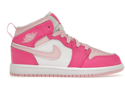 Jordan 1 Mid White Fierce Pink (PS) - authentic Jordan sneakers
