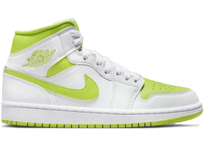 Jordan 1 Mid White Lime (Women's) - authentic Jordan sneakers