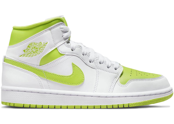 Jordan 1 Mid White Lime (Women's) sneakers - authentic Jordan shoes